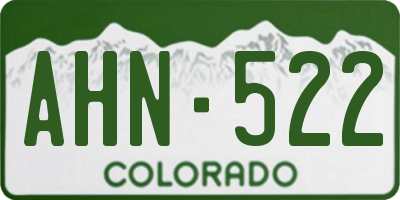 CO license plate AHN522