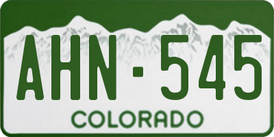 CO license plate AHN545