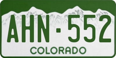 CO license plate AHN552