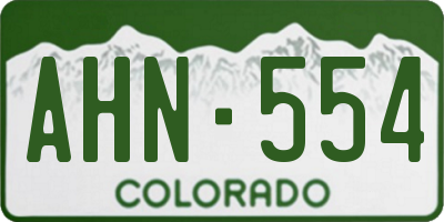 CO license plate AHN554
