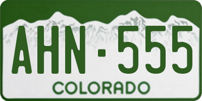 CO license plate AHN555