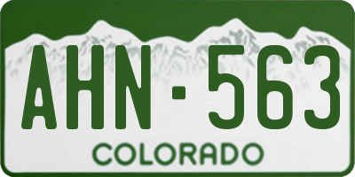 CO license plate AHN563