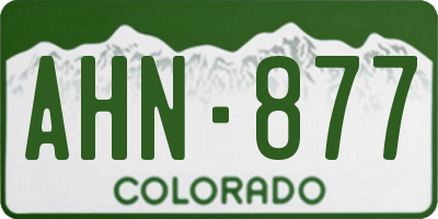 CO license plate AHN877