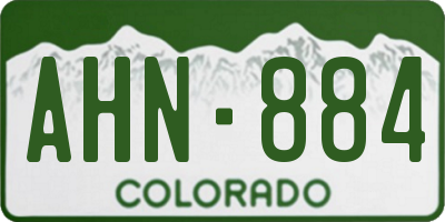 CO license plate AHN884