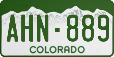 CO license plate AHN889