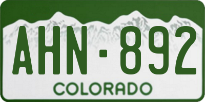 CO license plate AHN892