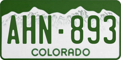 CO license plate AHN893