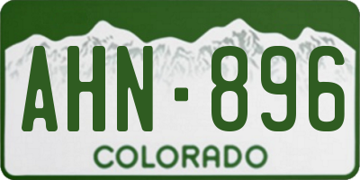 CO license plate AHN896