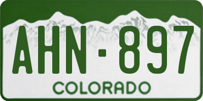 CO license plate AHN897