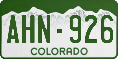 CO license plate AHN926