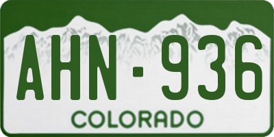 CO license plate AHN936