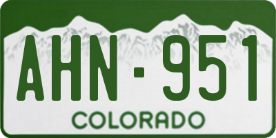 CO license plate AHN951