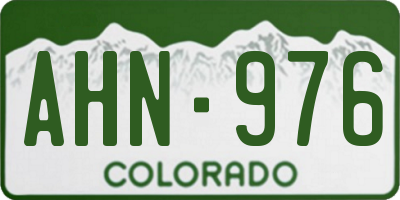 CO license plate AHN976