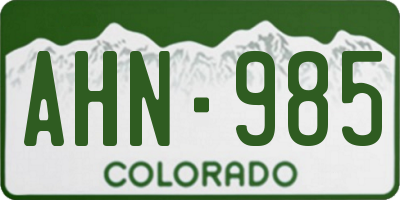 CO license plate AHN985