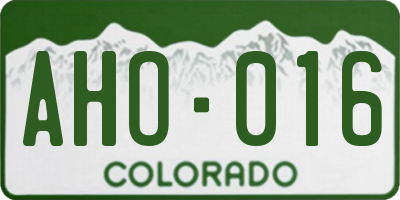 CO license plate AHO016