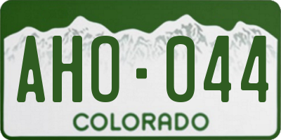 CO license plate AHO044
