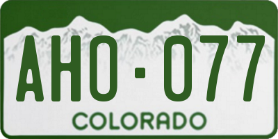 CO license plate AHO077