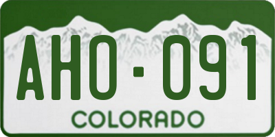 CO license plate AHO091