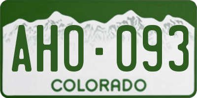 CO license plate AHO093