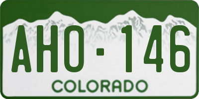 CO license plate AHO146