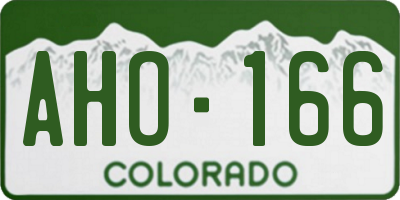 CO license plate AHO166