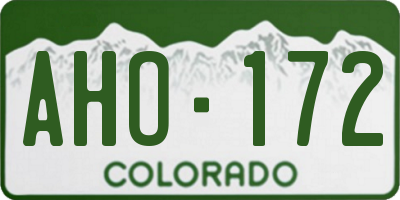 CO license plate AHO172