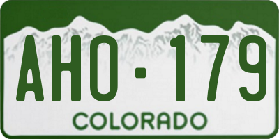 CO license plate AHO179