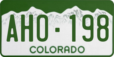 CO license plate AHO198