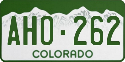 CO license plate AHO262