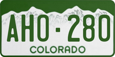 CO license plate AHO280