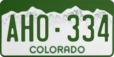 CO license plate AHO334