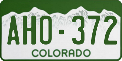 CO license plate AHO372