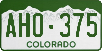 CO license plate AHO375