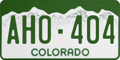 CO license plate AHO404