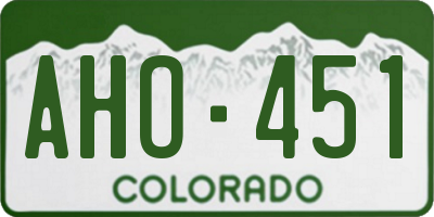CO license plate AHO451