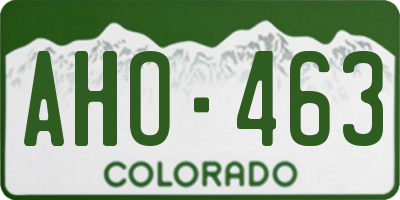 CO license plate AHO463