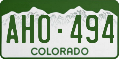 CO license plate AHO494