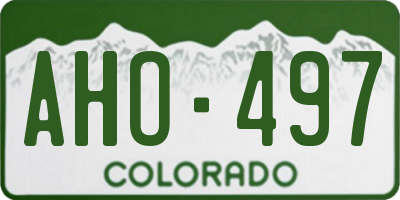 CO license plate AHO497