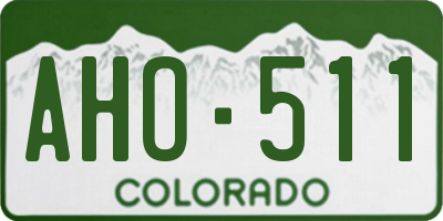 CO license plate AHO511