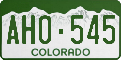 CO license plate AHO545