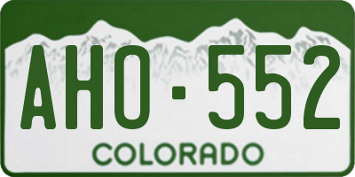 CO license plate AHO552