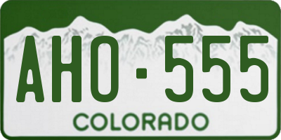 CO license plate AHO555