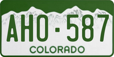 CO license plate AHO587