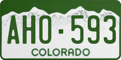 CO license plate AHO593