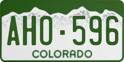 CO license plate AHO596