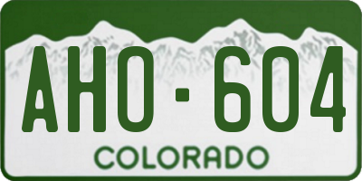 CO license plate AHO604
