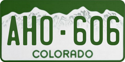 CO license plate AHO606