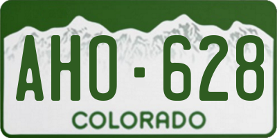 CO license plate AHO628