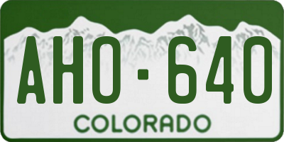 CO license plate AHO640