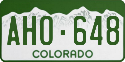 CO license plate AHO648